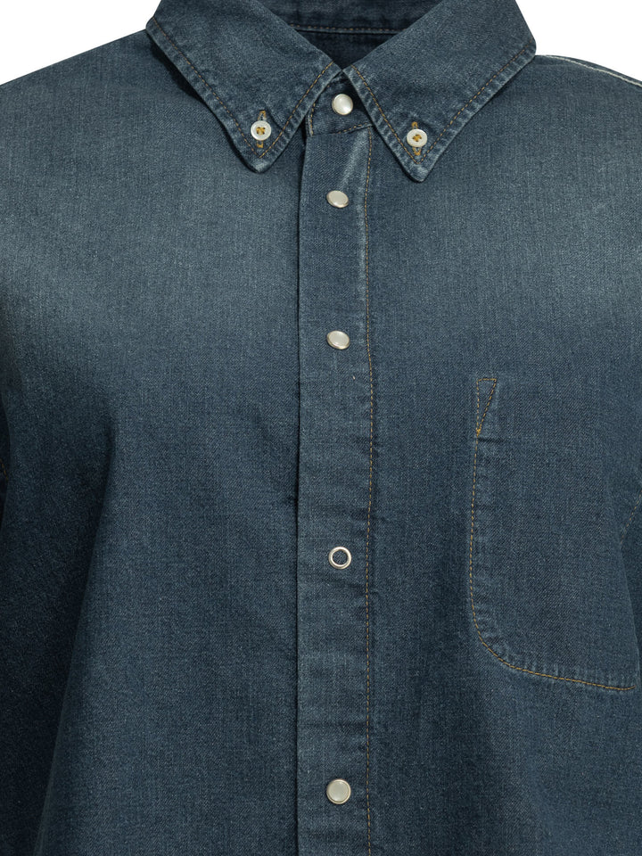 Maison Margiela Casual Denim Shirt Shirts - Blu | 7e44265eab34e602cd9da78591f36d02252856d8