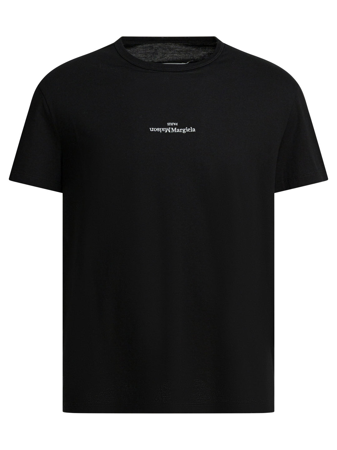 Maison Margiela Short-Sleeved T-Shirt With Logo T-shirts - Nero | 2d057f3a757d931b586cdeb24838e1ae9623a067