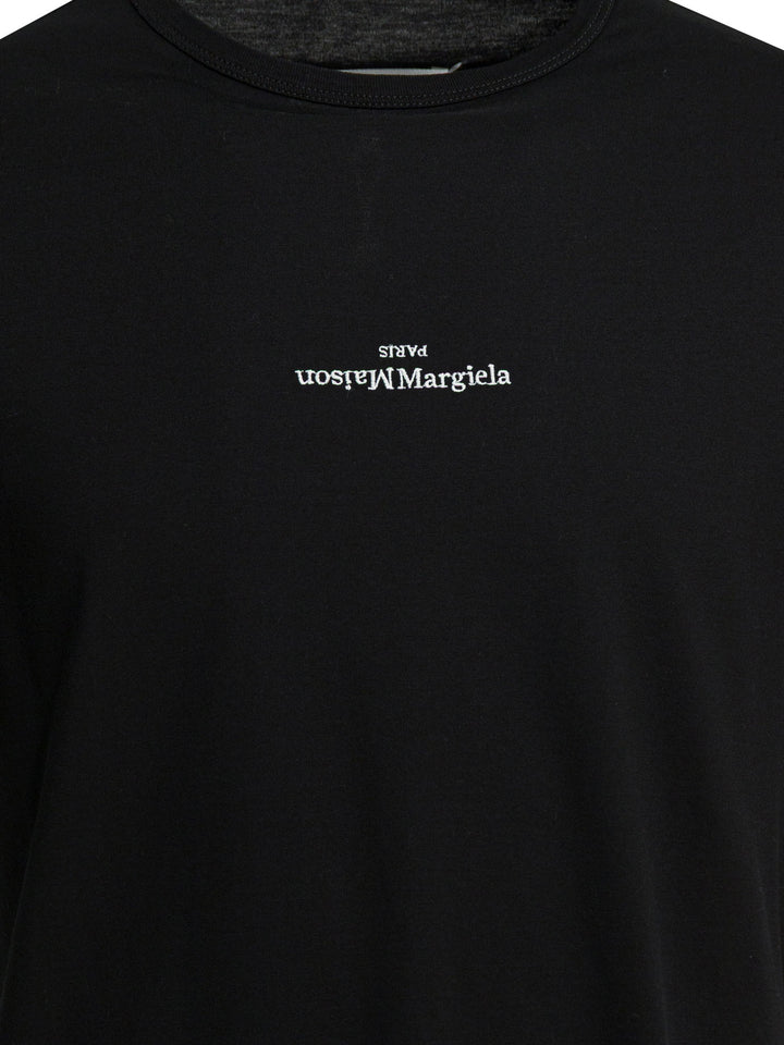 Maison Margiela Short-Sleeved T-Shirt With Logo T-shirts - Nero | 6d0b08effadead536c7003b071cd15a8f83826b8