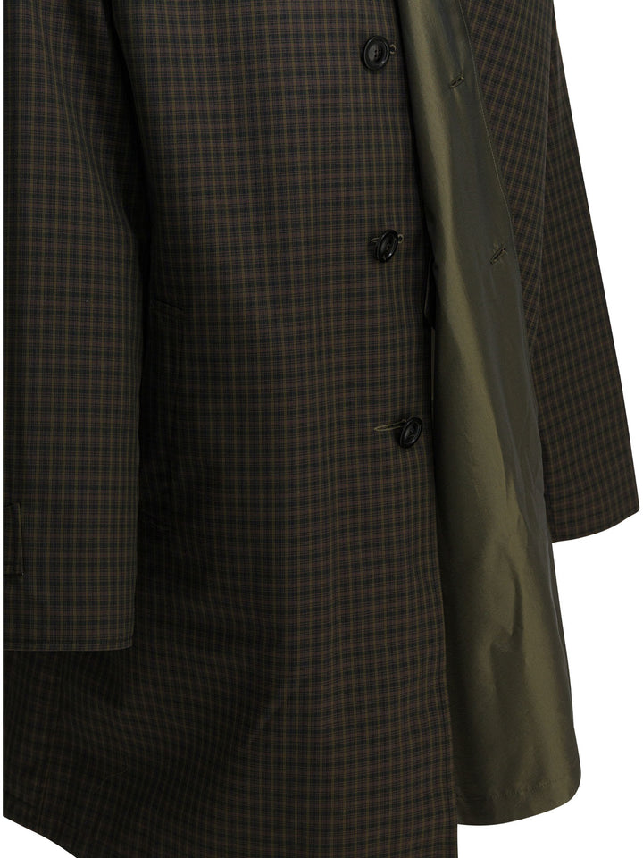 Maison Margiela Plaid Raincoat Jackets and Coats - Verde | 3031d95b7b31e0405f8a1568e6a8b842bb8827f4