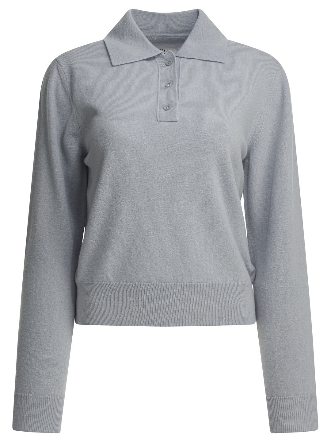 Maison Margiela Virgin Wool Polo Sweater Knitwear - Light blue | 42aa90eca9664c4df2d27f746049650f97a26b4d