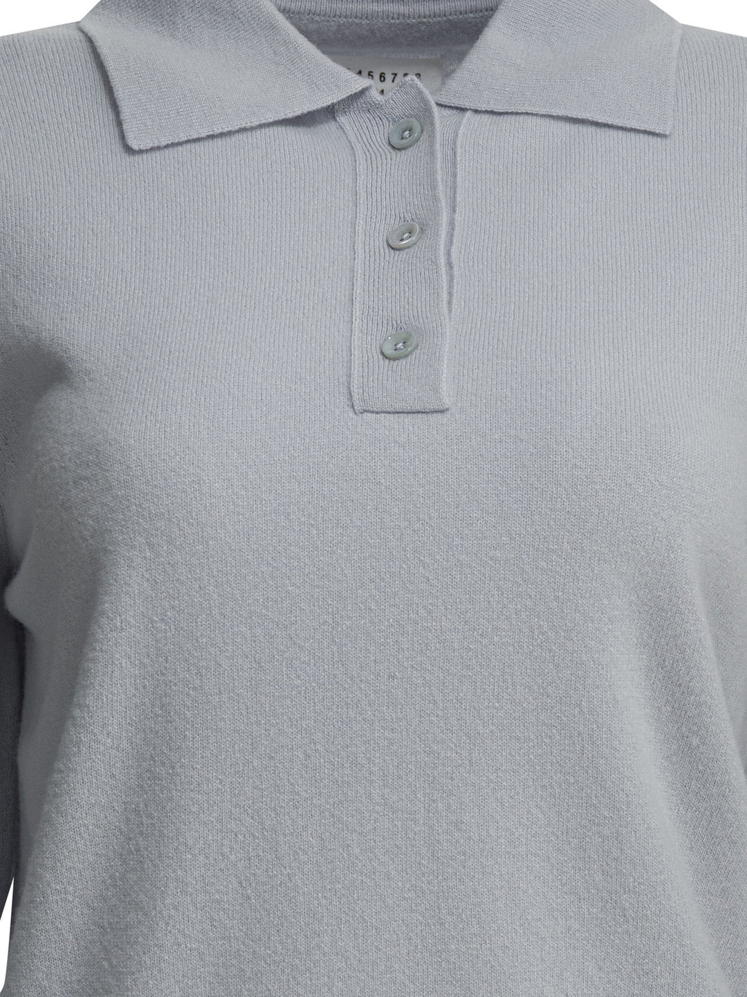 Maison Margiela Virgin Wool Polo Sweater Knitwear - Light blue | b0de1088c9c26f11a95f7836677393ca4630c9de