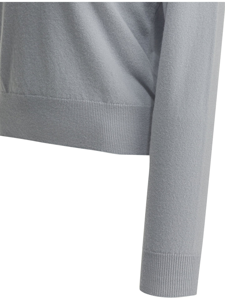 Maison Margiela Virgin Wool Polo Sweater Knitwear - Light blue | 79864204679500cb4b2c7401fa2705c4c013dd2d