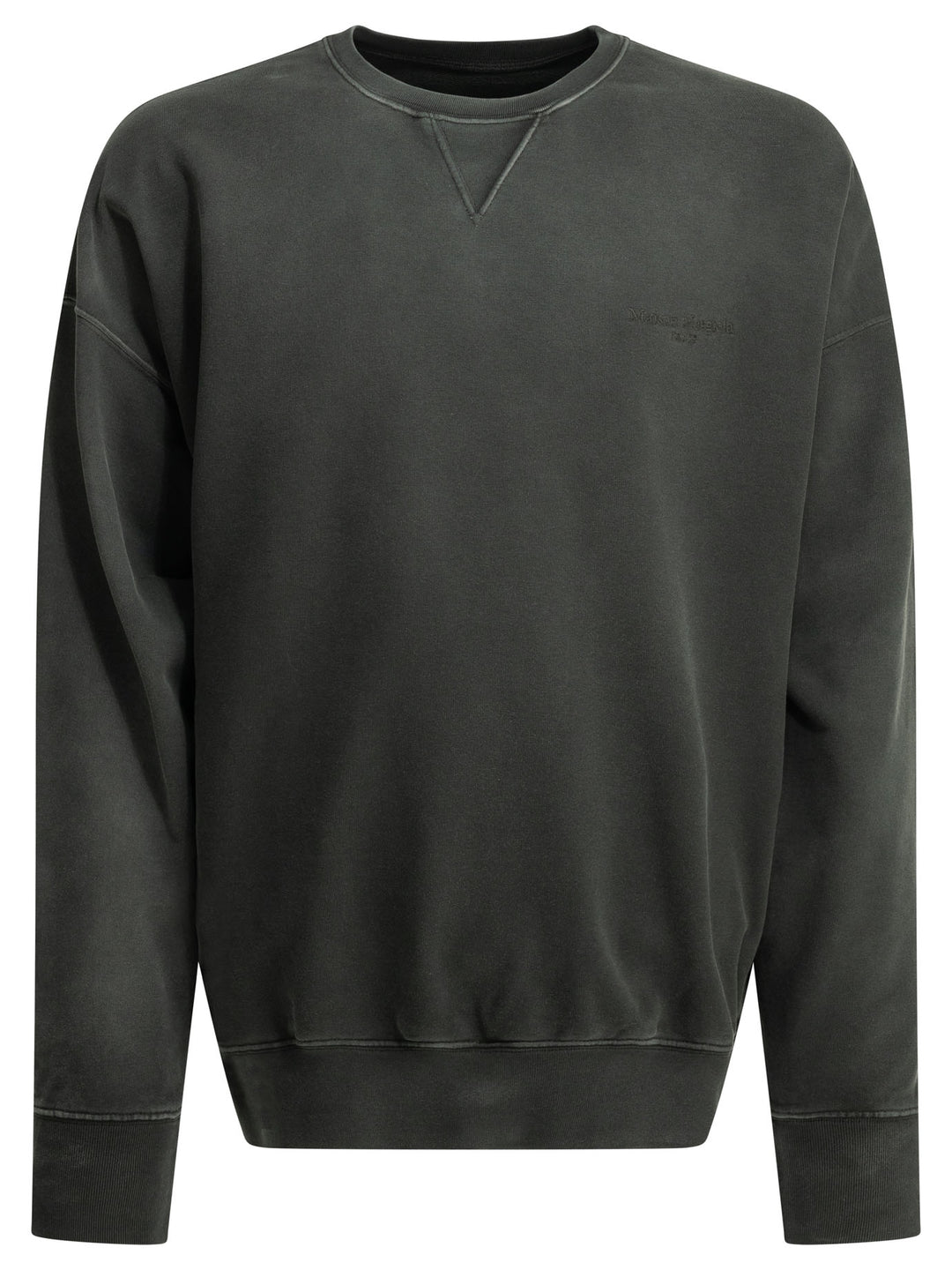 Maison Margiela Crewneck Sweatshirt With Logo Sweatshirts - Nero | f73ecd4135168edd78b7c3dc835defff5560ced9