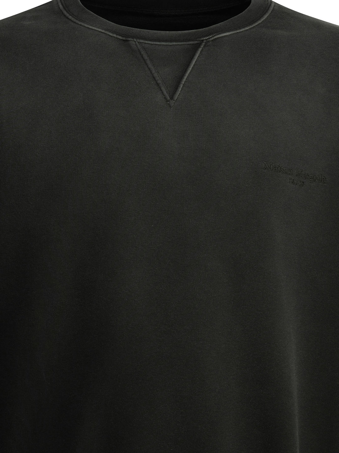 Maison Margiela Crewneck Sweatshirt With Logo Sweatshirts - Nero | 1a3357829eb4d927638d7fd65c8767ede02b3846