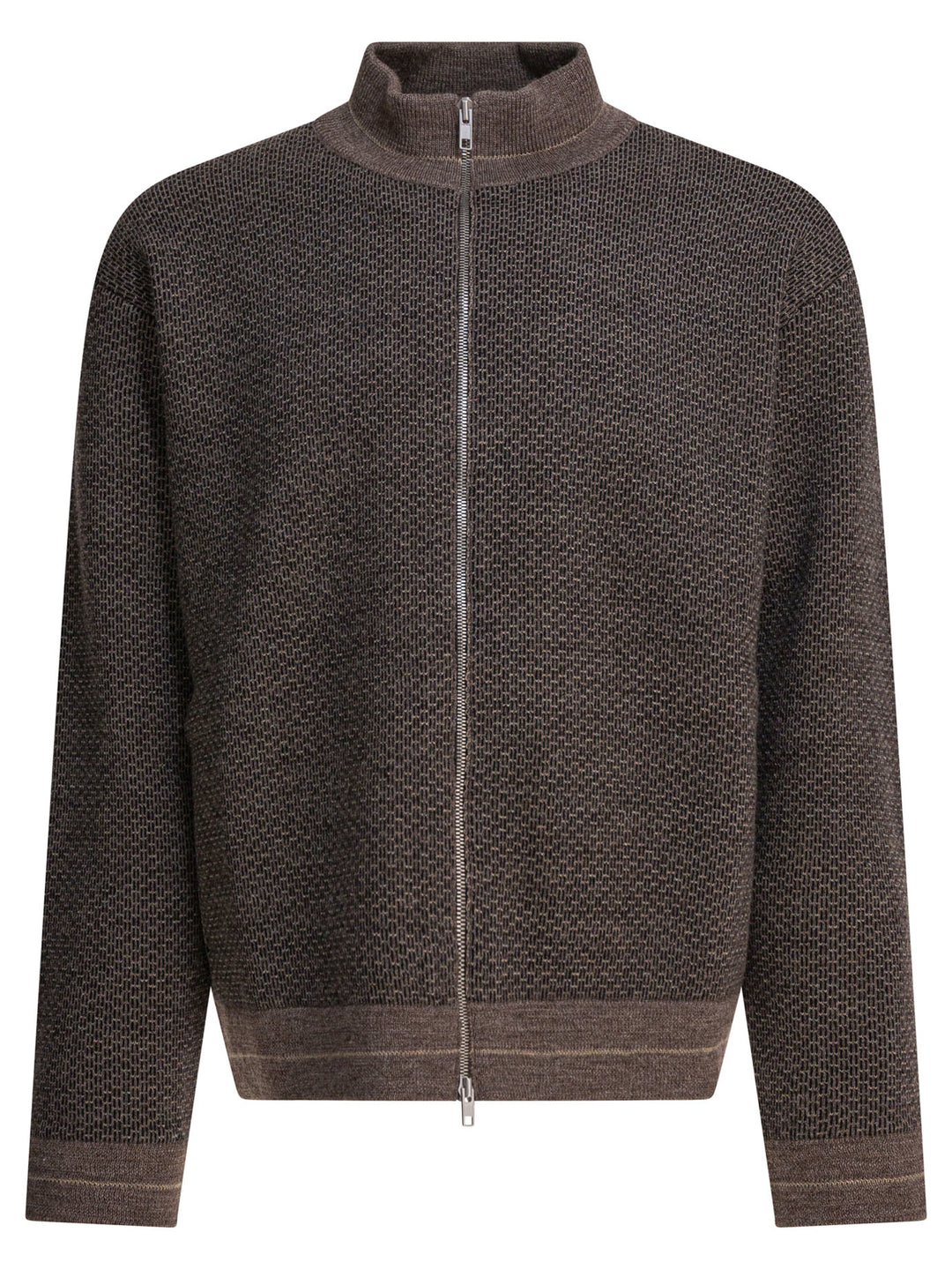 Maison Margiela Wool Zipper Sweater Knitwear - Marrone | 50c4676bb49f68883bb4e4cbdc0aab6c99cdc07c