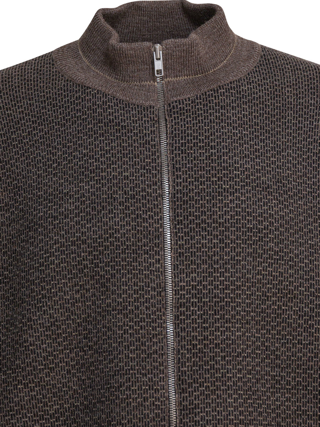 Maison Margiela Wool Zipper Sweater Knitwear - Marrone | 69a223fb812d710e3ed797ea5f0e769d1362e39a