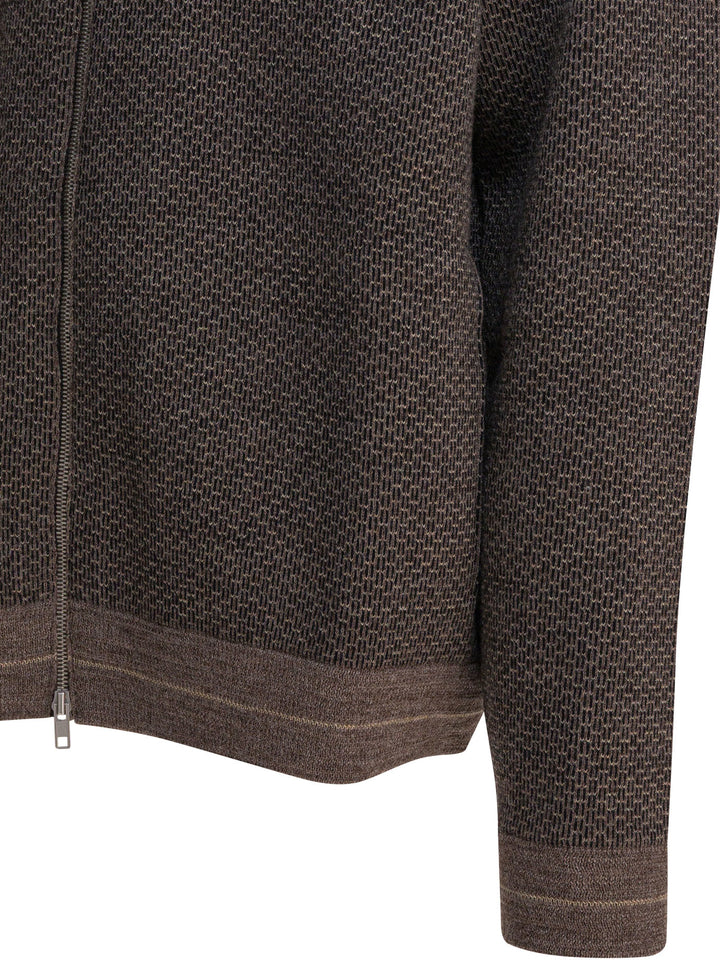 Maison Margiela Wool Zipper Sweater Knitwear - Marrone | 6c666e6ef6cb1d417916affb17eed77a0b8497ce