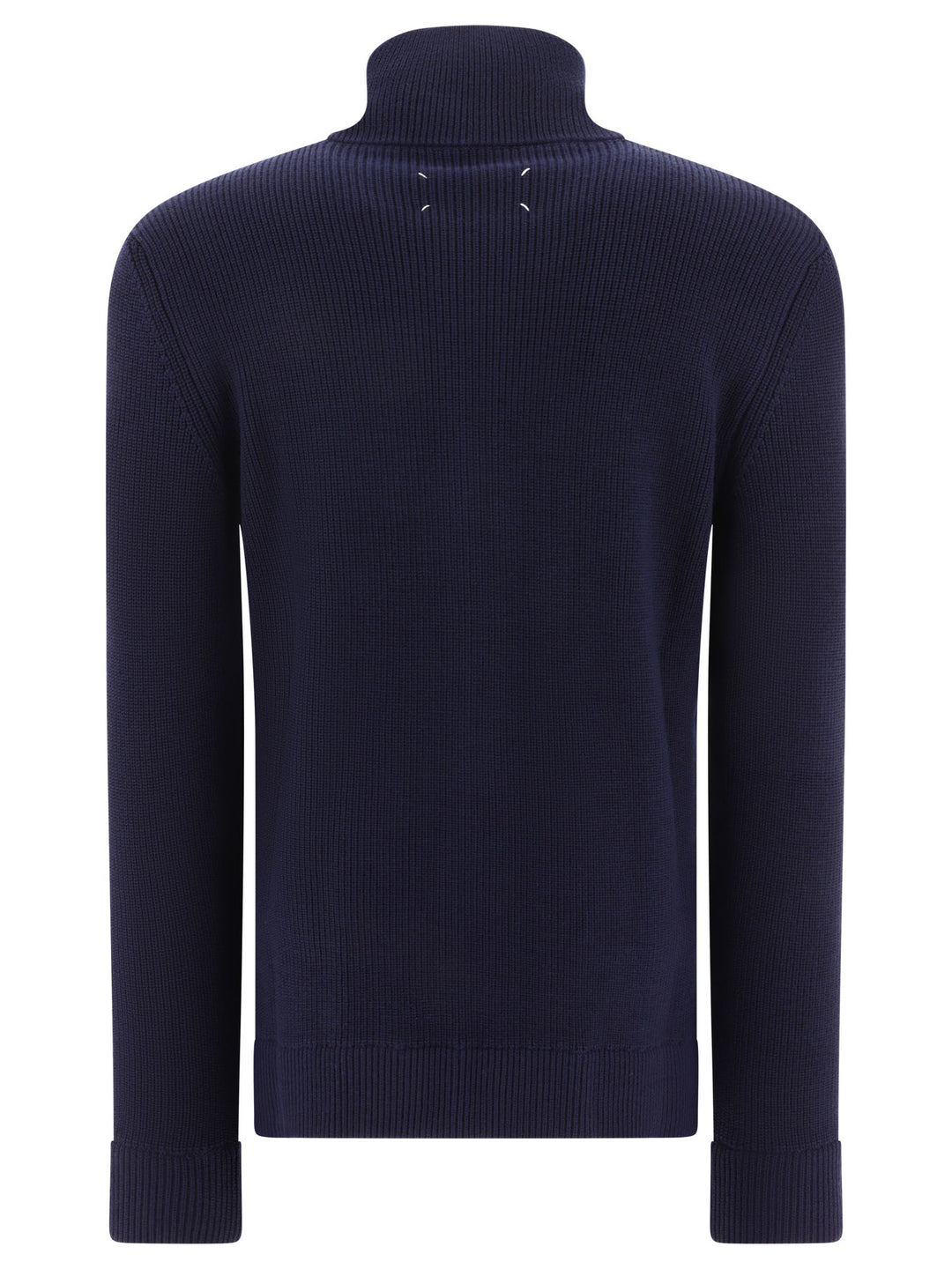 Maison Margiela Cotton And Wool Zippered Malgione Knitwear - Blu | 4a26b21db29af4e8987ef7718079451640710859
