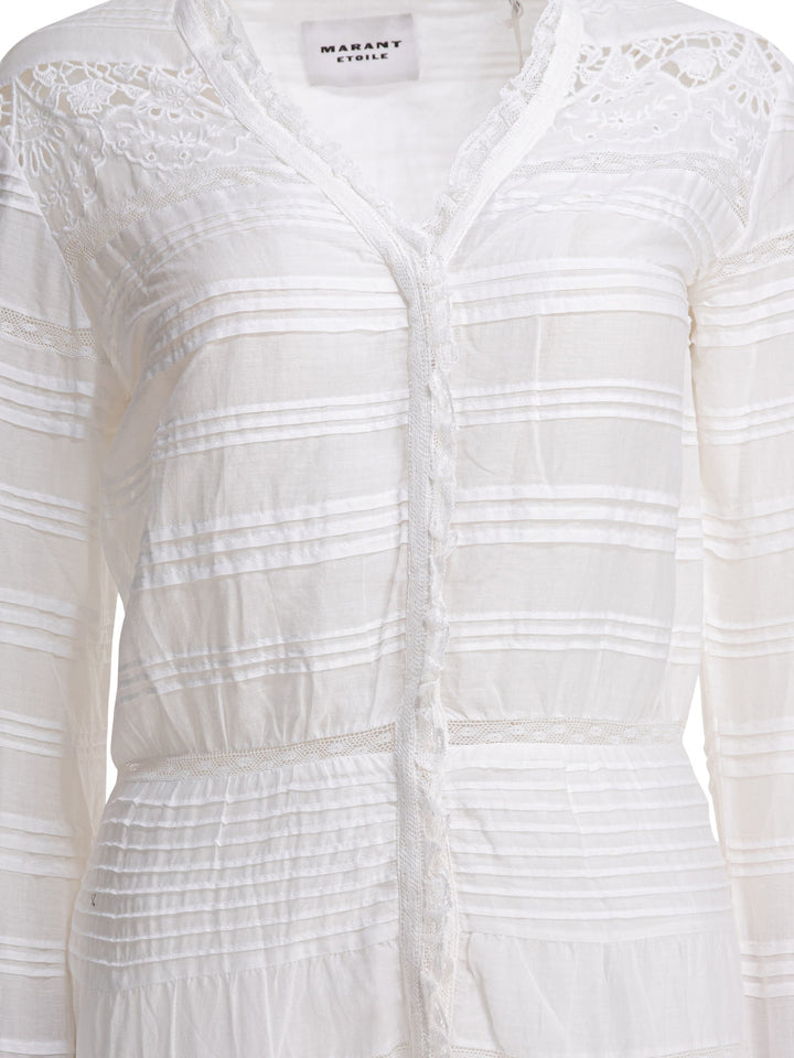 Marant ÉToile Cotton Chemise Dress Abiti - Bianco | e37f65bff238c98e895b161613b5153ce0f2b4f9
