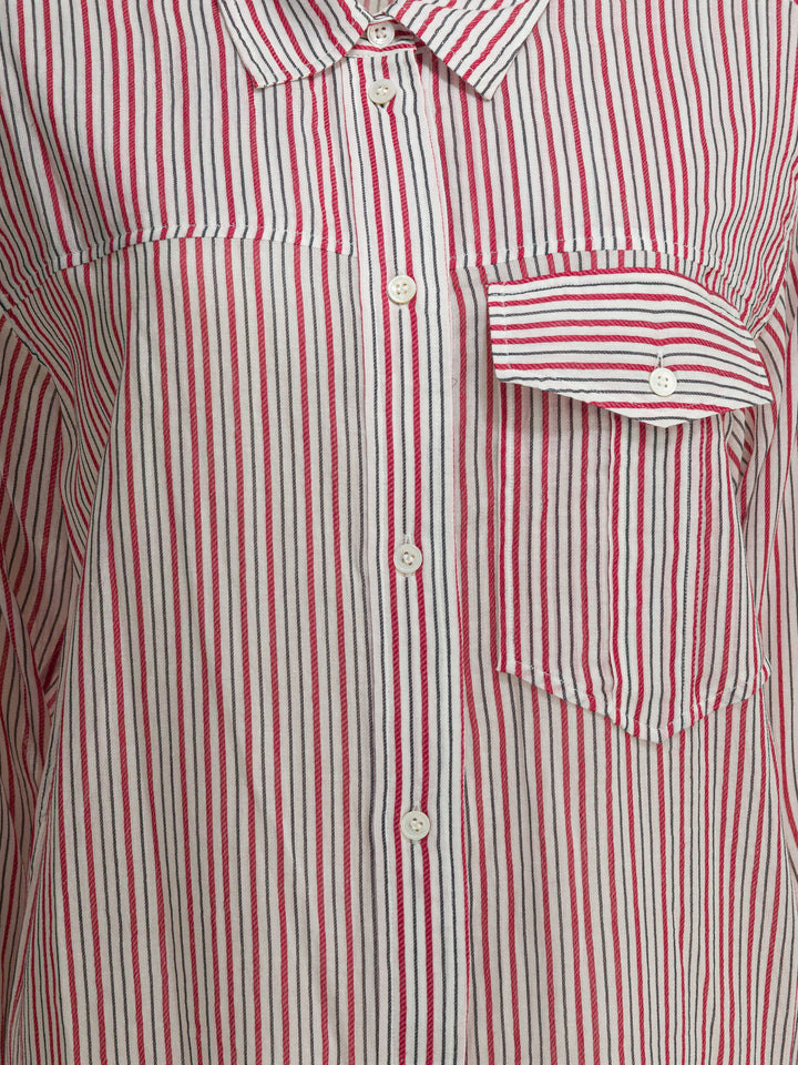 Marant ÉToile Striped Chemisier Dress Abiti - Rosso | 4e24b2ed54a19d58f0637121e06113640ccae7e0