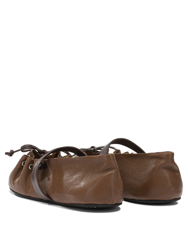 Marni Mary Jane Leather Ballet Flats Ballerinas - Marrone | 4e8cc6b71b49b86b7b9261efa2b5ef826578528e