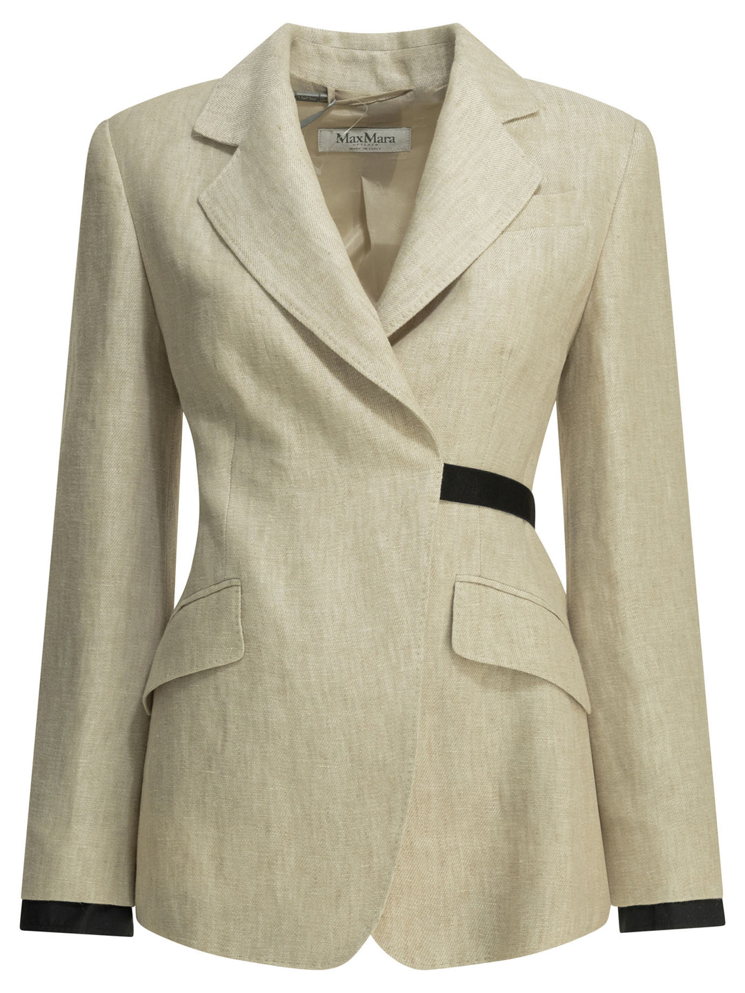 Max Mara Linen Double-Breasted Blazer Jackets and Coats - Beige | c2a9fb21448481c5be5a575467916904e1355f81