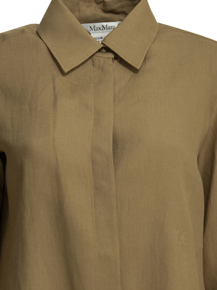 Max Mara Casual Linen Shirt Shirts - Marrone | 0fa0e949743271e0b8ae6e848a9a5c061a095e30