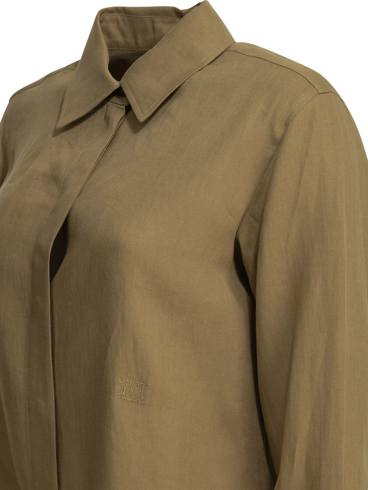 Max Mara Casual Linen Shirt Shirts - Marrone | dc4564e7c0d19cc78b1eb261719338b956cf60b8