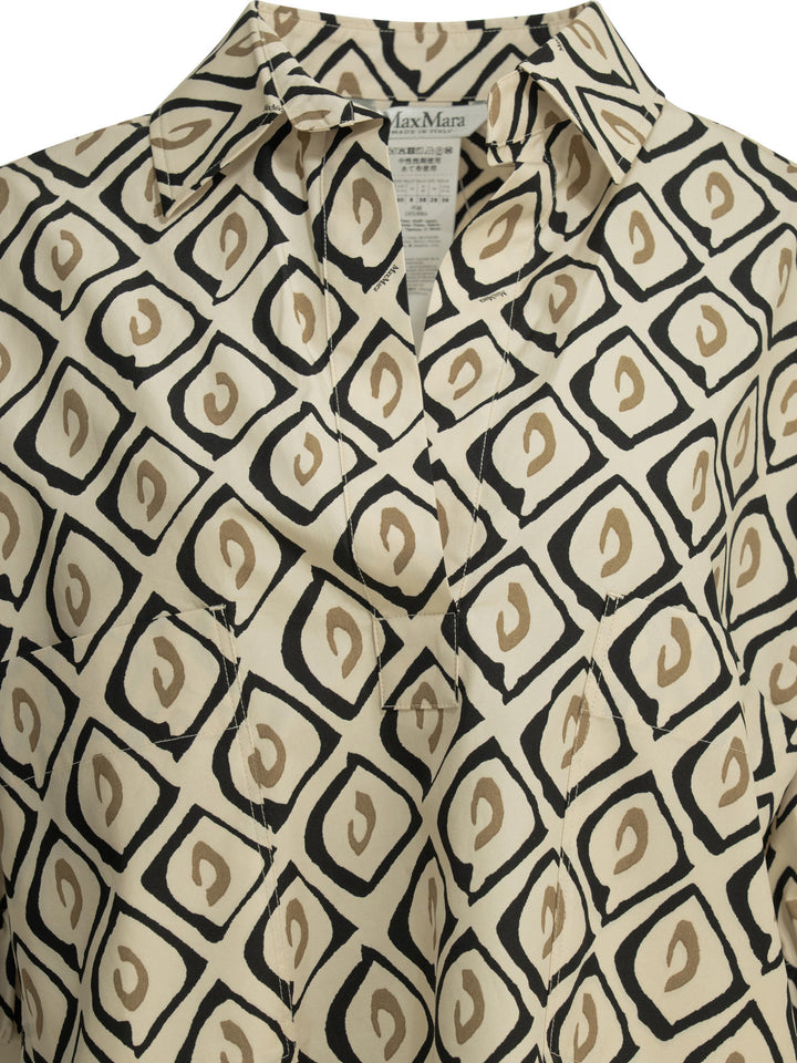 Max Mara Casual Printed Cotton Shirt Shirts - Beige | cffd34226ae69308ebd687c91cff4130758d6d5a