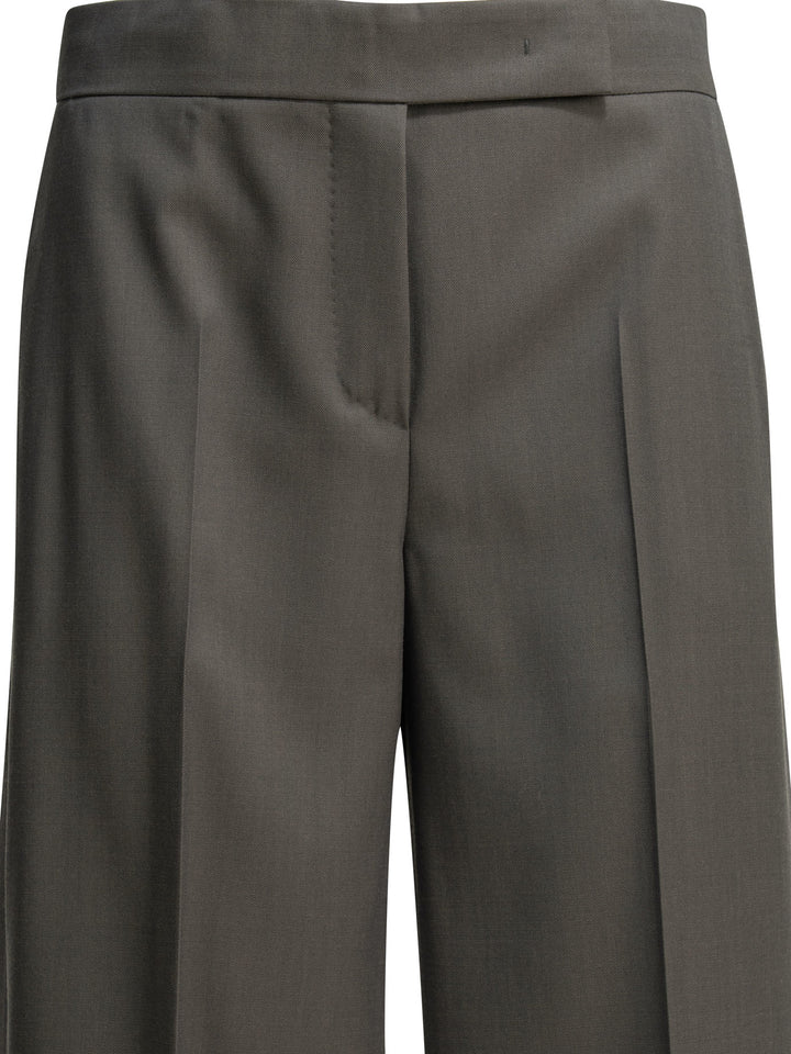 Max Mara Wool Tailored Pants Trousers - Grey | 5df73451b16db30b111f87289aca5d4e9470d8a8