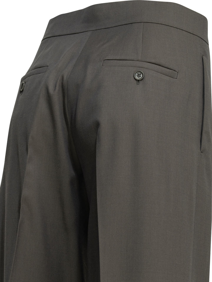 Max Mara Wool Tailored Pants Trousers - Grey | 876b941cc90fdc8f41db4fd585b03f2a3f6753a9