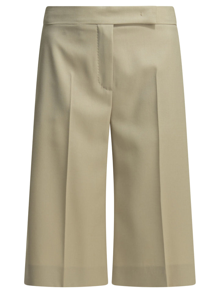 Max Mara Formal Wool Shorts - Beige | 07e179c34c29582d2550f421aec935b0d01a39cd