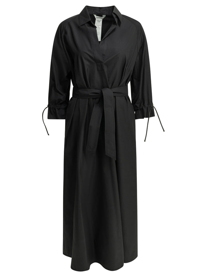 Max Mara Long Chemise Dress Abiti - Nero | b6a7590a06813ad77f0f511fb738684fc0a75ab1