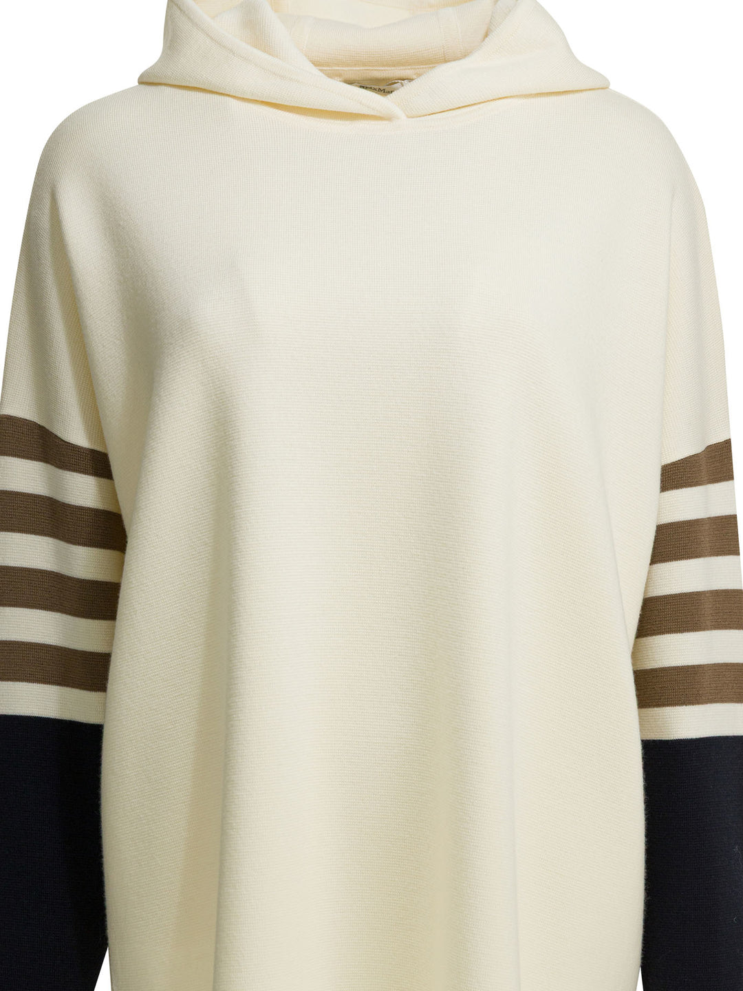 Max Mara Virgin Wool Hooded Sweater Knitwear - Bianco | 57dd0eb217b9796a10360776fb98fadc973896d9