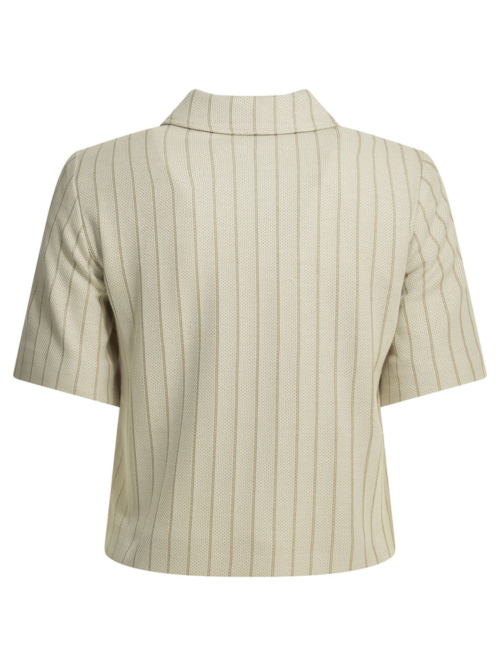 Max Mara Pinstripe Blazer Jackets and Coats - Bianco | 48586efad314bf8dc01382164445143940da6538