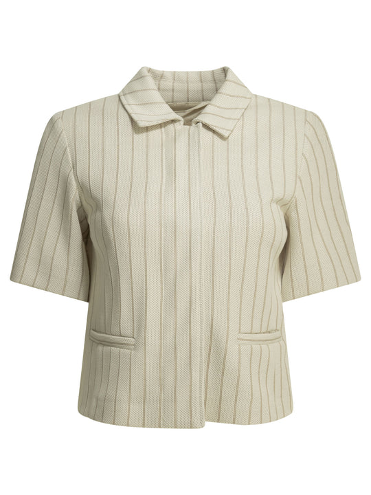 Pinstripe Blazer Jackets And Coats Bianco