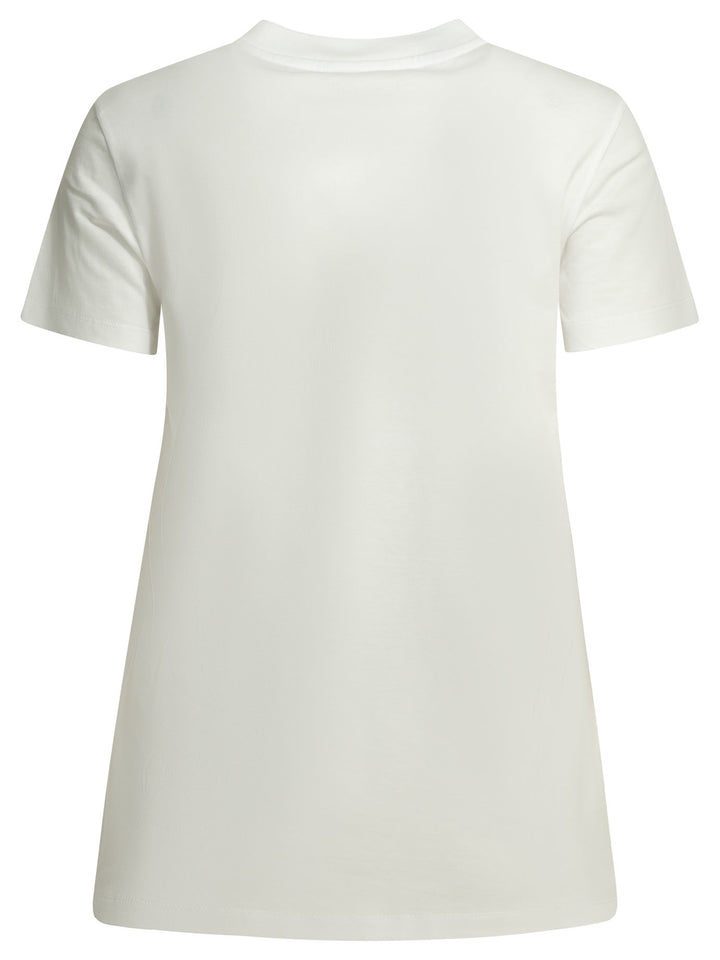 Max Mara Crew-Neck T-Shirt With Logo T-shirts - Bianco | 47fcc4c1454e6f8ed2994f9069ed9f84df5f6d89