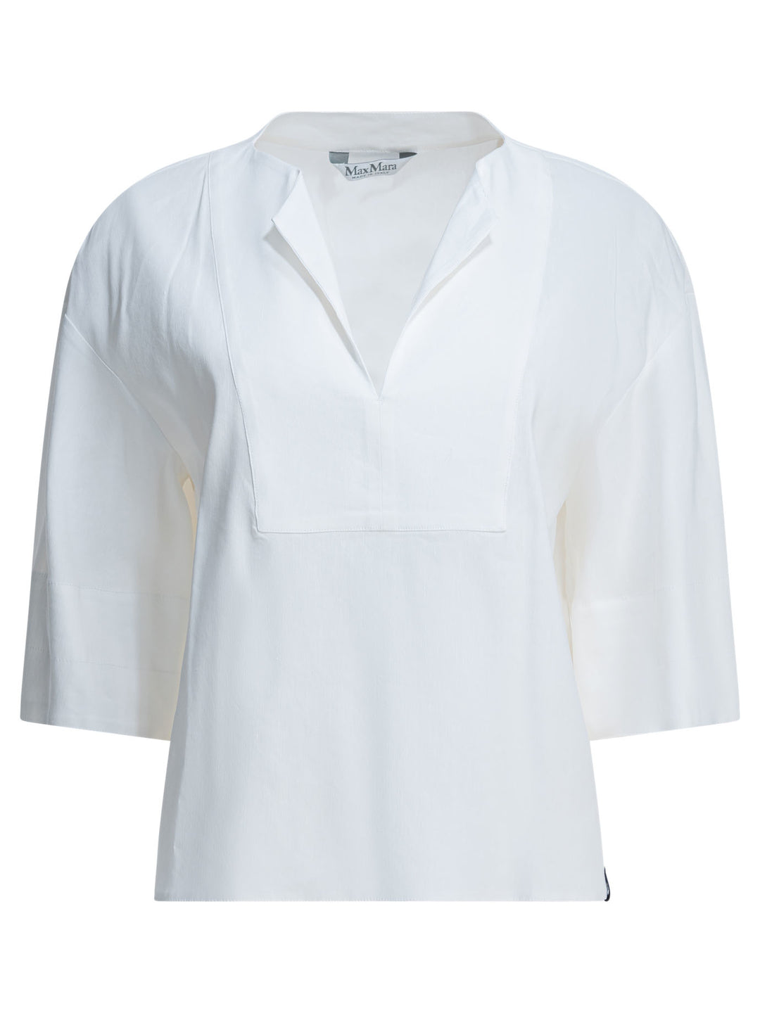 Max Mara Pure Linen Blend Blouse Shirts - Bianco | f3d334f70839d049d2ac33794bf5e2ccd68b46f4