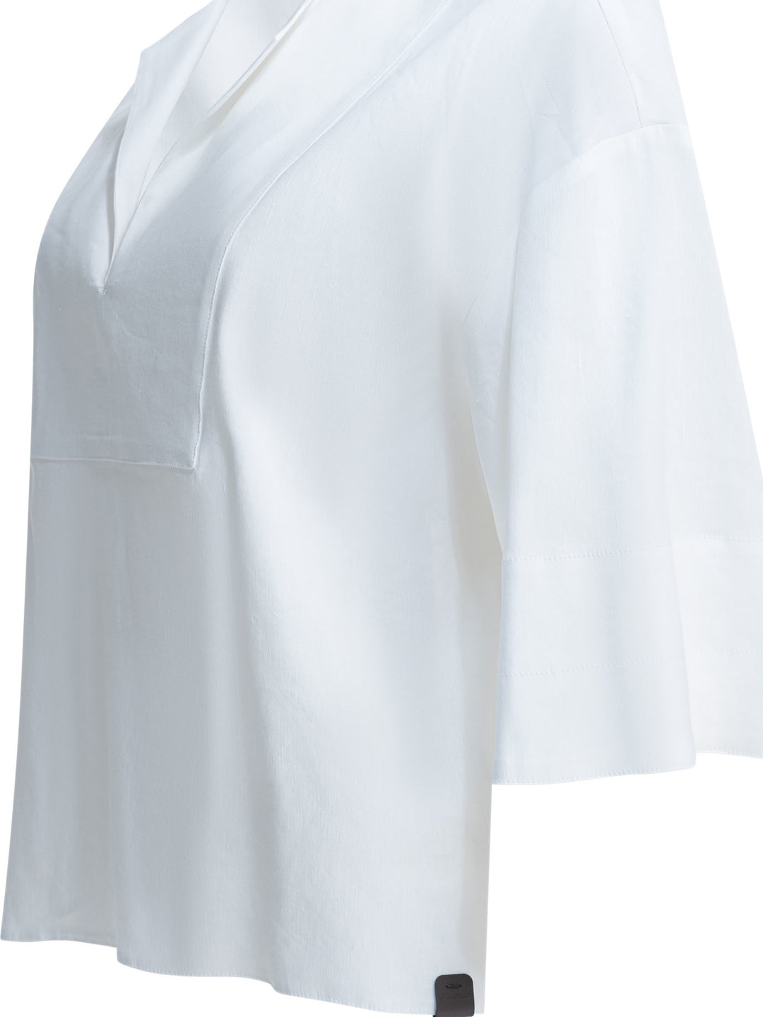 Max Mara Pure Linen Blend Blouse Shirts - Bianco | ce8d5ff98f6eb116772a4348a6029090f0414279