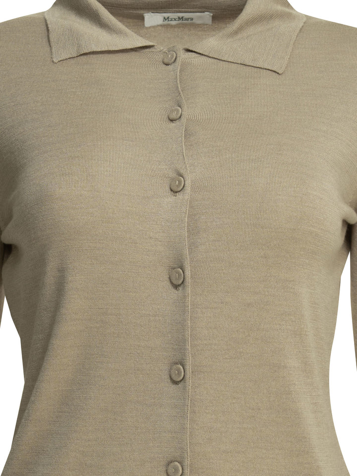 Max Mara Pure Silk Blend Cardigan Knitwear - Beige | 8d088e87f31bade000536e8aa5afba7d2b4d272e
