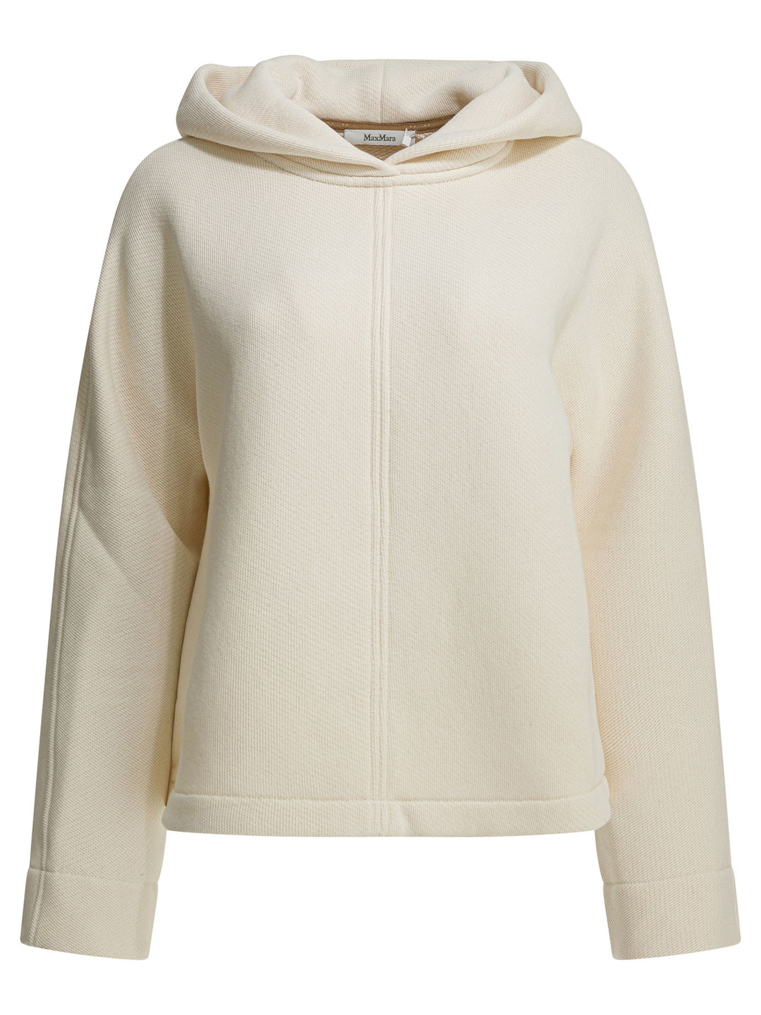Max Mara Pure Hooded Sweatshirt With Tone-On-Tone Logo Sweatshirts - Bianco | c7027469660fb4e4a215467a6837a0cee50bdf9b
