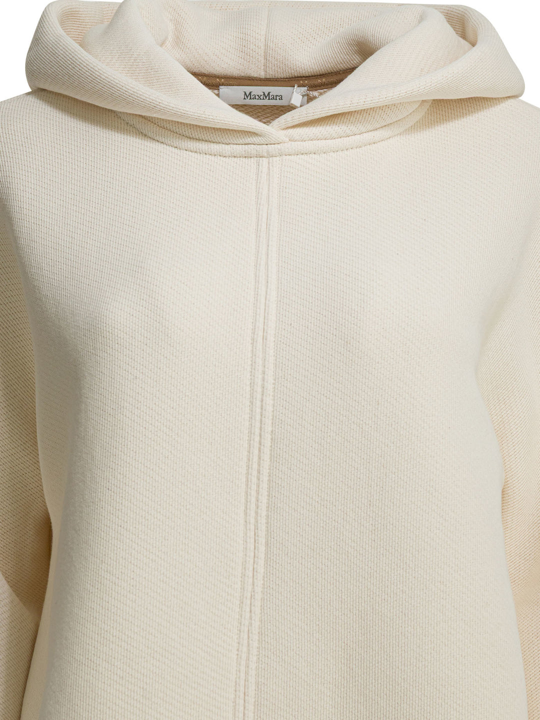 Max Mara Pure Hooded Sweatshirt With Tone-On-Tone Logo Sweatshirts - Bianco | c9947fbe3b460086599cb4bb0a9fcfc66ff4a9db
