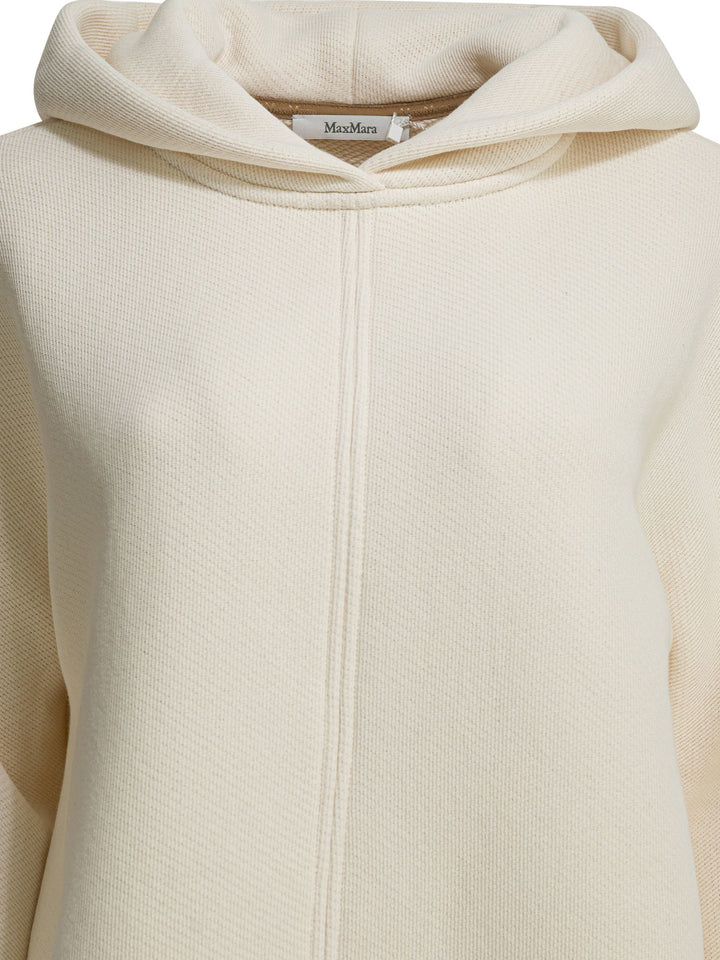 Max Mara Pure Hooded Sweatshirt With Tone-On-Tone Logo Sweatshirts - Bianco | c9947fbe3b460086599cb4bb0a9fcfc66ff4a9db