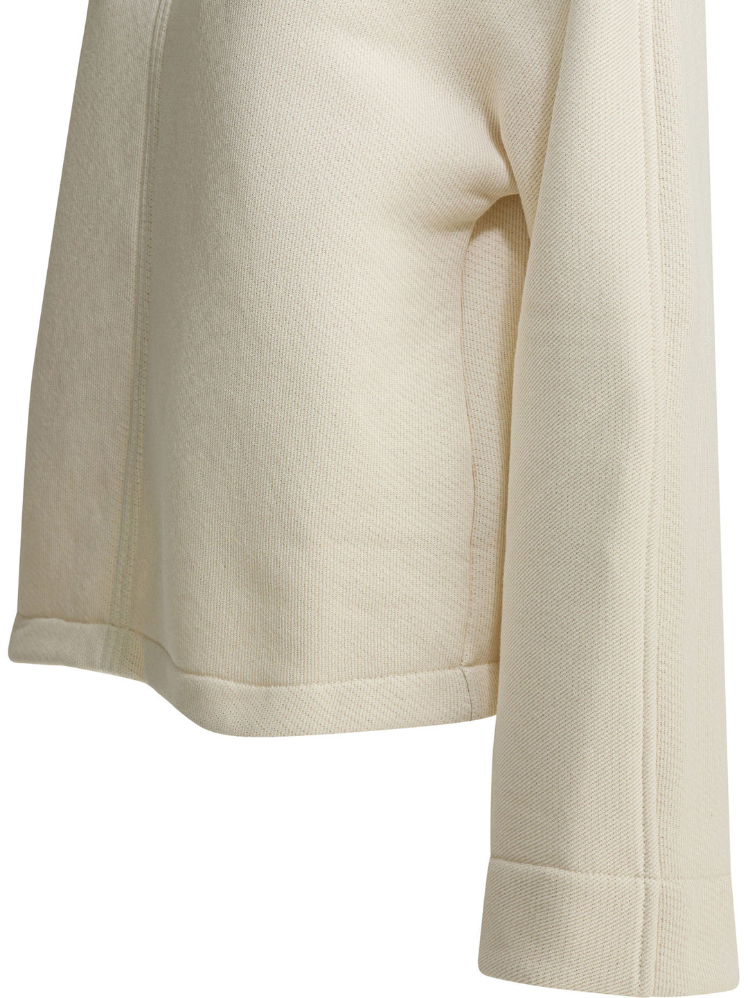 Max Mara Pure Hooded Sweatshirt With Tone-On-Tone Logo Sweatshirts - Bianco | 97ec8698840b563b53f859e9a023675de5151b50