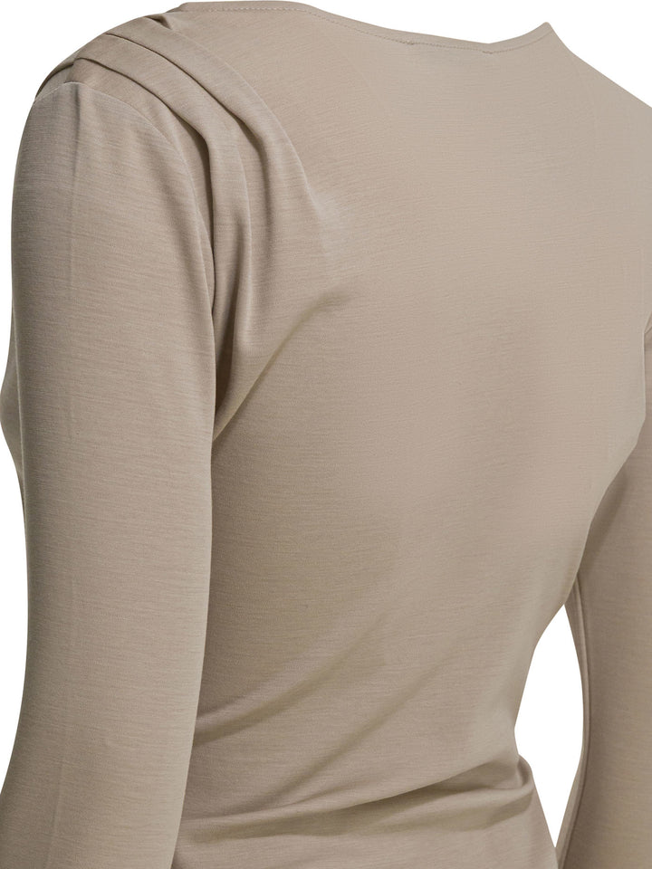 Max Mara Pure Virgin Wool V-Neck Sweater Knitwear - Beige | 555182a38517731a37c966b592d94ea64faa870a