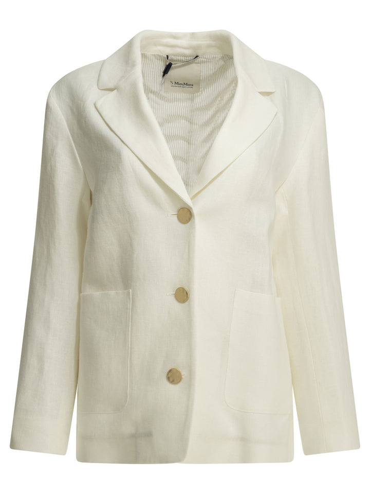 Max Mara S Linen Blazer Jackets and Coats - Bianco | beaf3d56ffd4294651b2ab4ab4e3f9b8acad5fdf