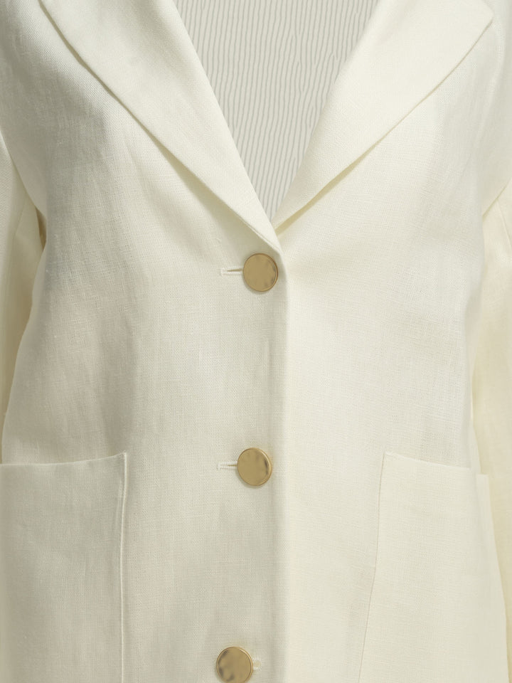 Max Mara S Linen Blazer Jackets and Coats - Bianco | 769b543f6ef2029a94915e0447f5f225f93968a2