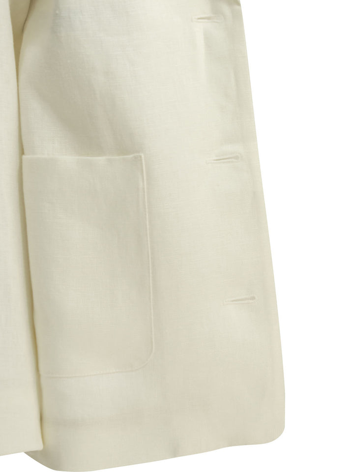 Max Mara S Linen Blazer Jackets and Coats - Bianco | 70f6da0ef4e8226972117bfde2e79dd9070eabd4