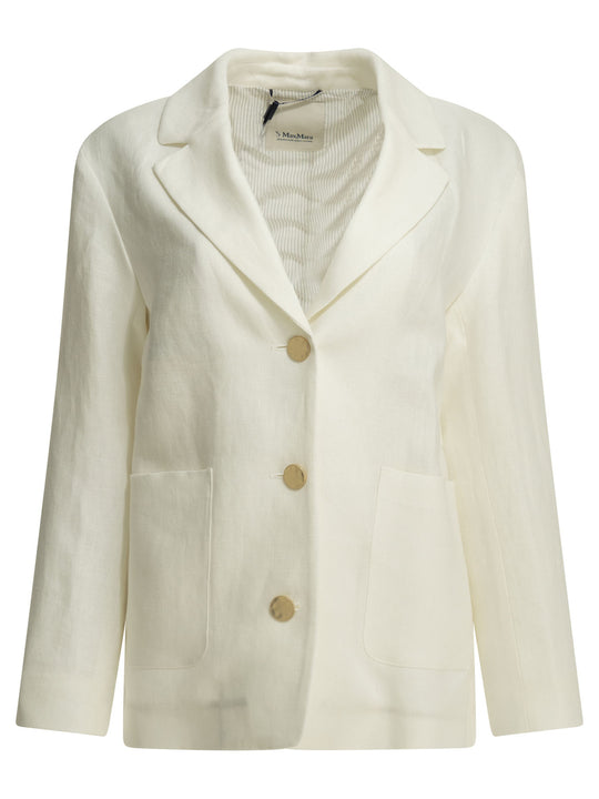 Linen Blazer Jackets And Coats Bianco