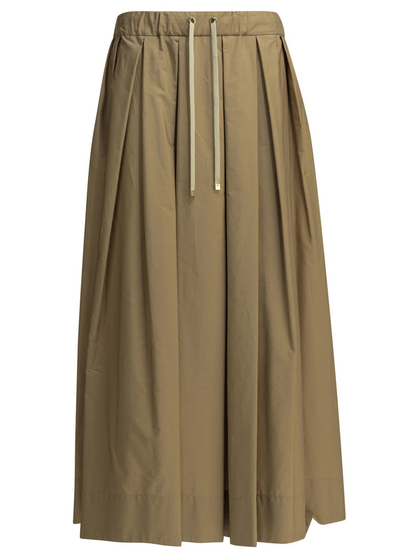 Long A-Line Skirt Gonne Beige