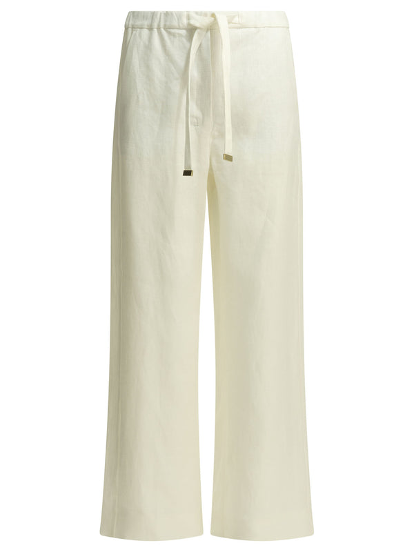 Casual Linen Pants Trousers Bianco