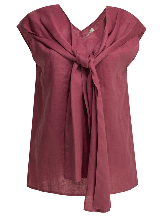 Casual Draped Top Top Fucsia
