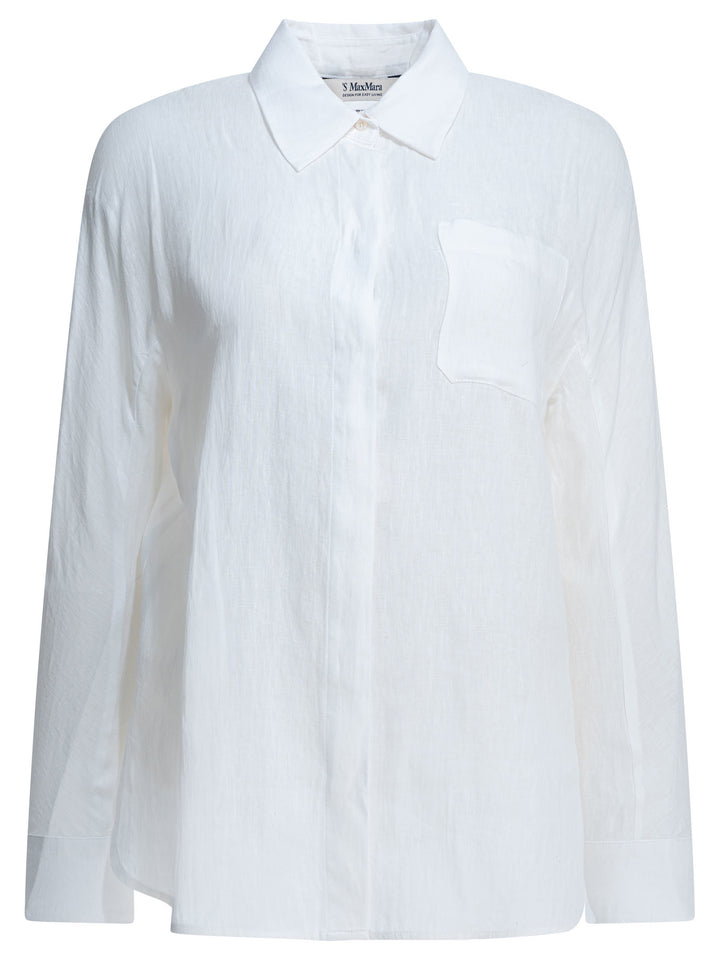 Max Mara S Casual Linen Shirt Shirts - Bianco | 03870a211d54a6c61983e4d1d6133b8787ee341d