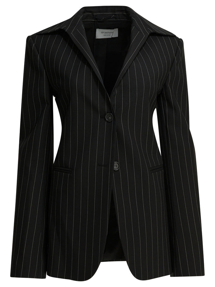 Max Mara Sportmax Virgin Wool Blazer Jackets and Coats - Nero | 5b056d8106b536989468583b0ef2dfbfcaeba52e