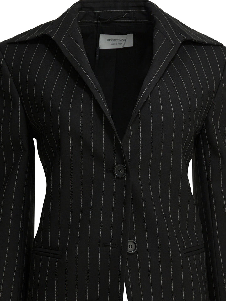 Max Mara Sportmax Virgin Wool Blazer Jackets and Coats - Nero | 77724795a190b7d91a27781550571590e09e53df