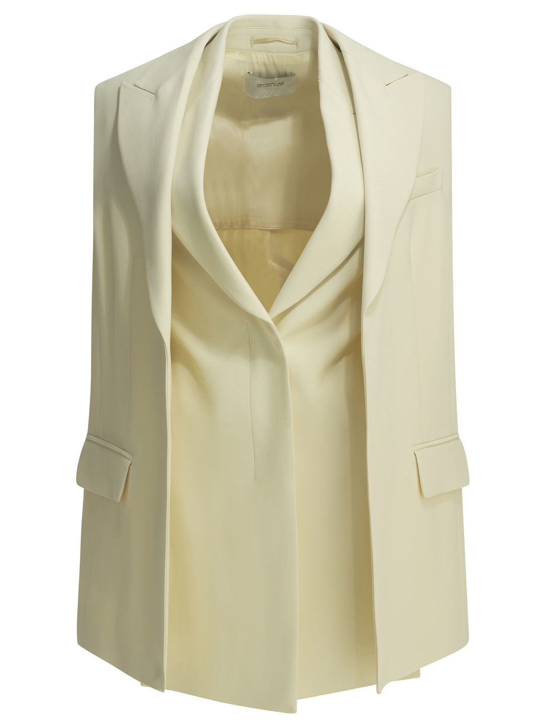 Max Mara Sportmax Two-Piece Sleeveless Blazer Jackets and Coats - Bianco | cfcb2f971a6c6dba540302422c756a7f905bc4b0