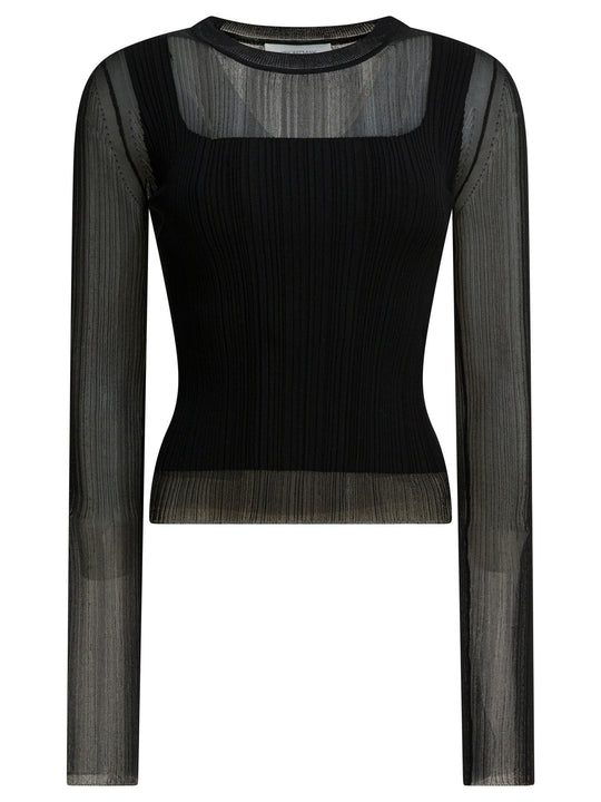 Viscose Crewneck T-Shirt T-Shirts Nero