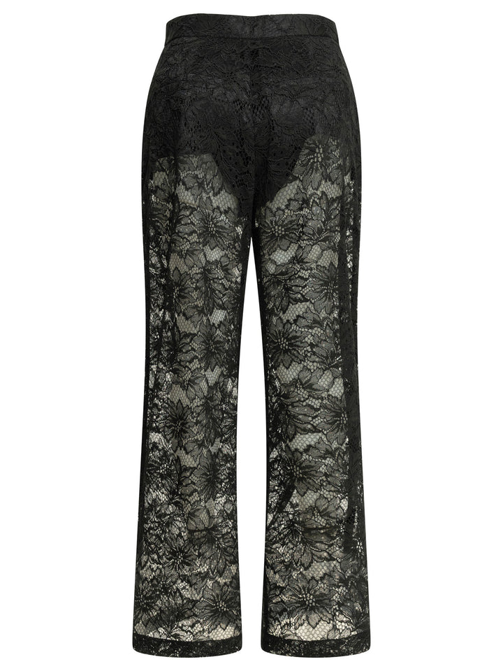 Max Mara Sportmax Casual Lace Pants Trousers - Nero | 3c189b87d46760898ec2149364d5ad0614487cc2
