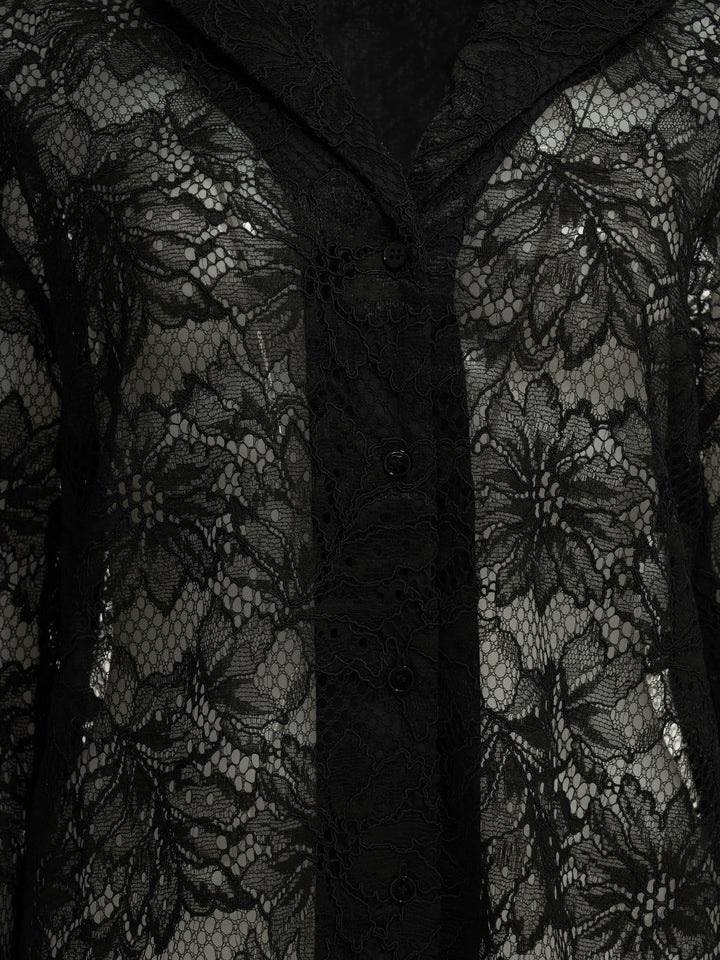 Max Mara Sportmax Casual Lace Shirt Shirts - Nero | 3b8f316af3b2c13aea1d496d6b6887a09227268e